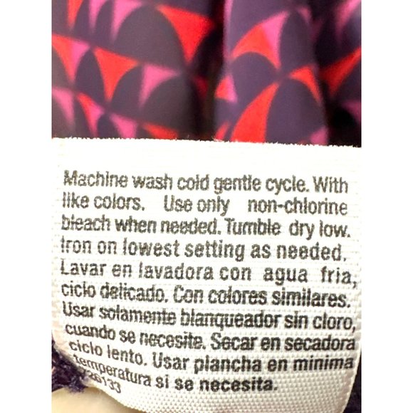 A.N.A. A New Approach Black Red Purple Geometric Print Roll Tab Sleeves Size XL - Picture 9 of 13